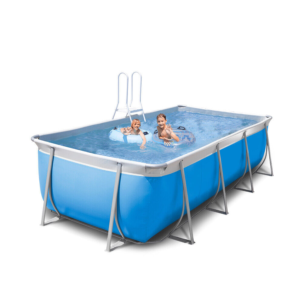 Piscina elevada desmontable rectangular New Plast 395x265 H125 gris blanco compl