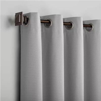 Blackout draft stop curtain panel 84''L gray silver grommet top energy efficient