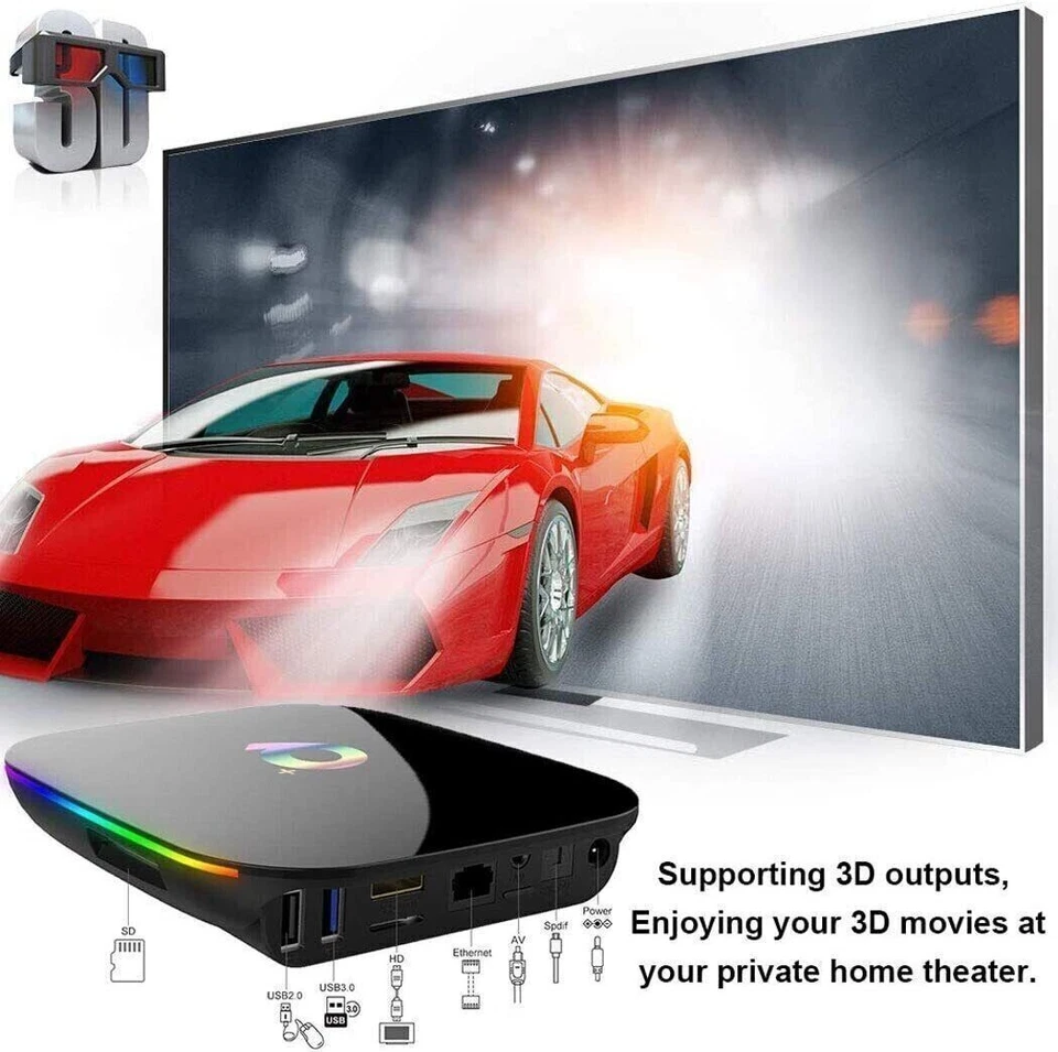 Android Smart TV Box Q Plus 12.0 WiFi 5G 8K QuadCore Full HD Ram 8GB + 128GB Rom - Immagine 3 di 4