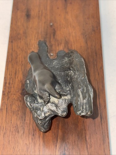 Scultura in bronzo vintage 1976 D. W. Drowne Sigillo su base in legno #1 di 70 - Foto 8 di 14