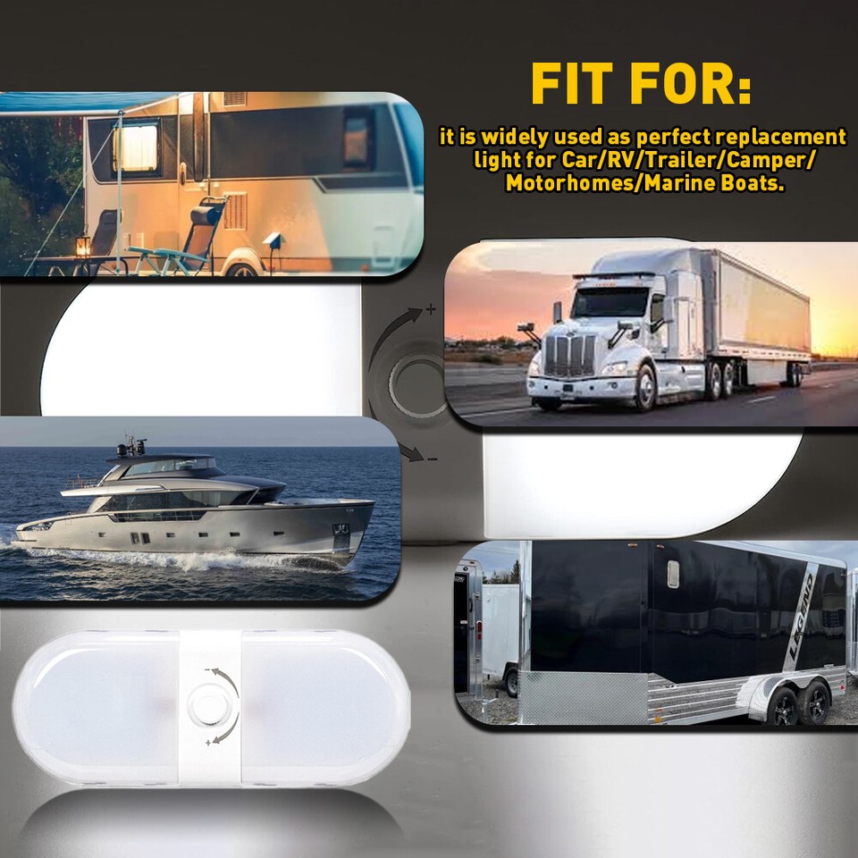 RV Interior LED Light 12V Switched Dimmable Ceiling Light Fixture