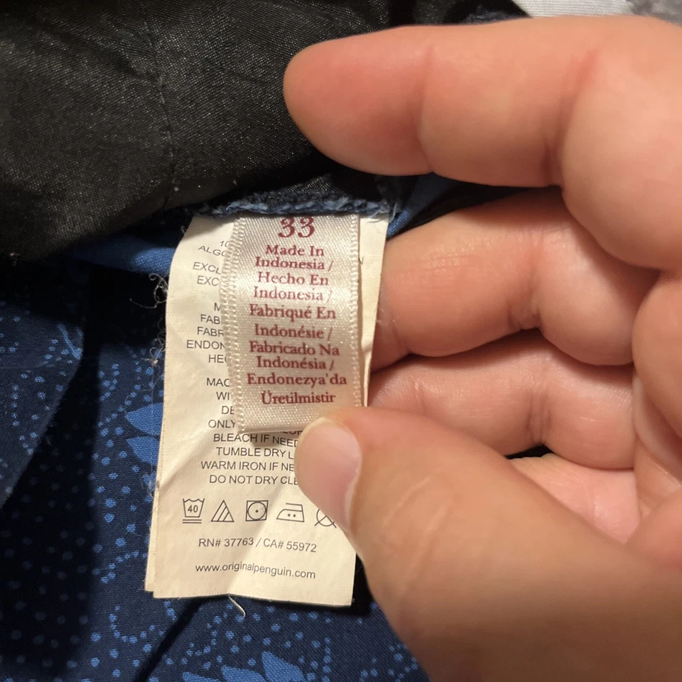 Munsingwear Penguin Mens Golf Shorts 33 Blue Floral Casual Comfort Preppy 9” - Изображение 3 из 4