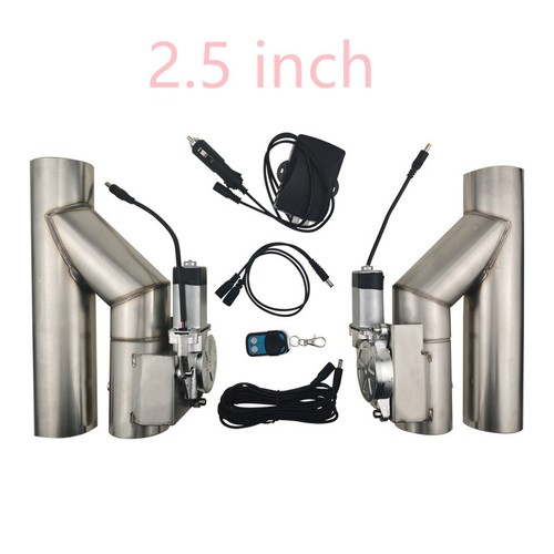 2.5''in Double Electric Exhaust Valve Y Pipe Single Control Valve Kit w/ Remote - Picture 12 of 16
