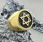 Men’s 18k Gold Plated Stainless Steel Star Of David Gold Ring! Size 7 — photo 5