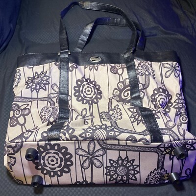 American Tourister Travel Bag Black Taupe Tan Floral Print Carry On Tote Bag | eBay American Tourister Travel Bag Black Taupe Tan Floral Print Carry On Tote Bag | eBay