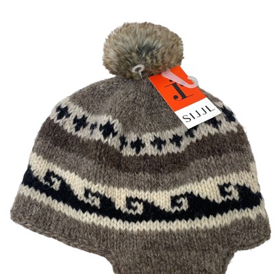 100% Wool Made in Nepal Beanie with Pom Pom Wool Pompom Beanie for Women | Ethically made in Nepal – Surya main image 4