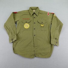 Vintage Boy Scouts Of America Shirt Mens XS Green Sanforized Official BSOA 