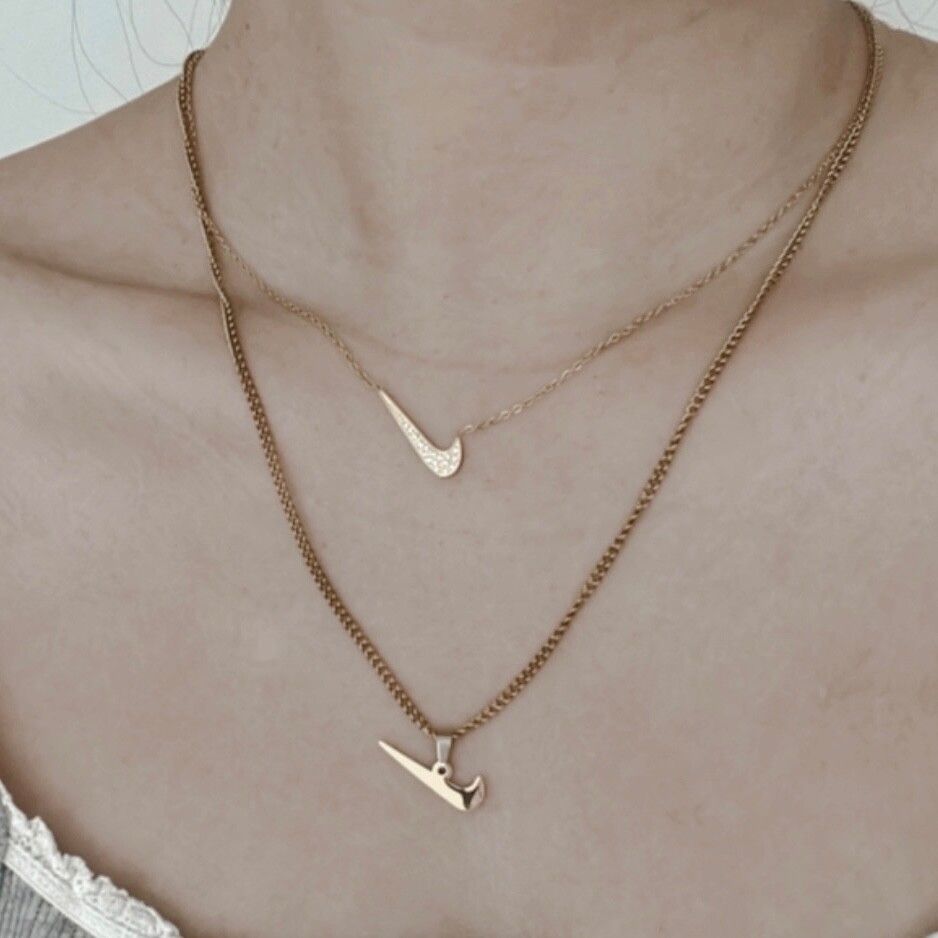 Nike Inspired Logo Pendant Necklace - Swoosh Nike Jewelry - Nike