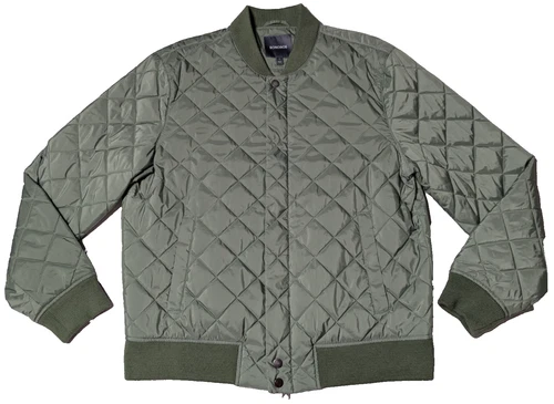 Bonobos Boulevard Quilted Bomber Jacket Green - Men Large - product listing photo