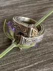 Vintage Brighton Sterling 925 Solid Silver Ring 4.75size 14k GP Tip Ends Signed