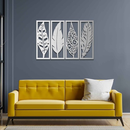 Mystical Wooden Feathers Wall Hanging Art - Modern Home & Office Decor - Picture 4 of 10
