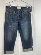 Abercrombie Fitch Womens Size 25 Boyfriend Straight Crop Jeans Size 25/0R NWT
