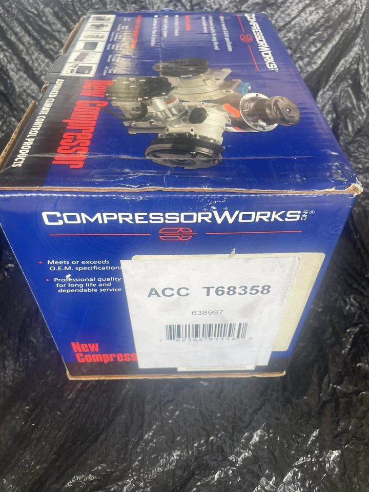 New Compressorworks T68358 A/C Compressor Fits 2006-2009 Hyundai Accent 68358 - Image 2 of 4