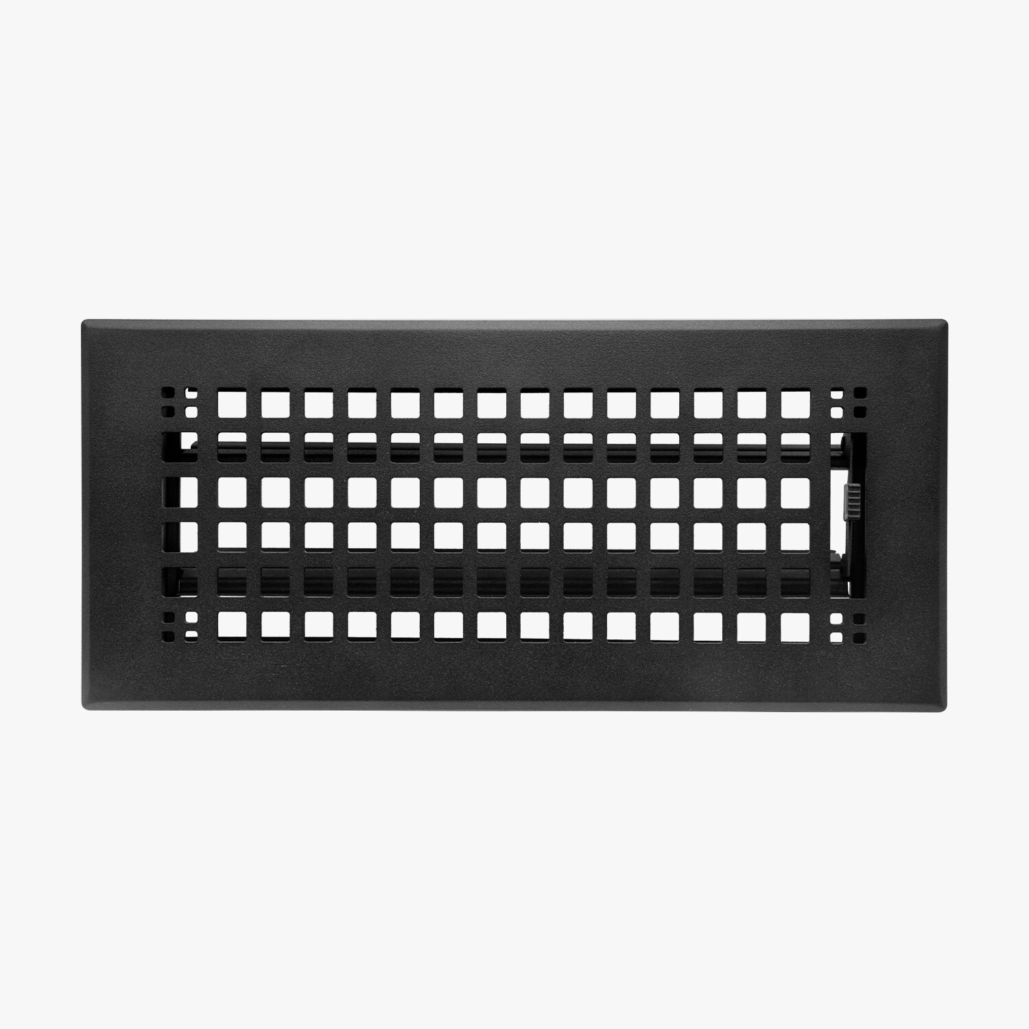 Naiture Louvered Floor Register, Mission Style Stainless Steel with Lever