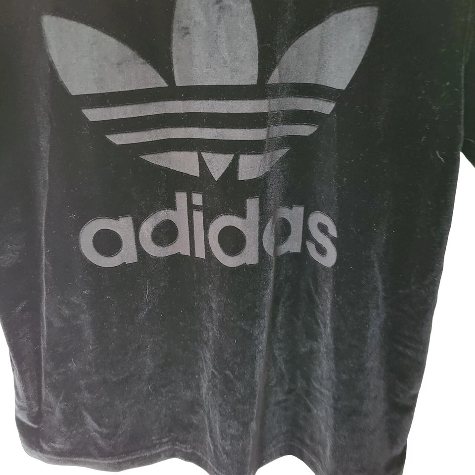 Adidas Originals женщин XS черный бархат короткие рукава насмешливый шеи спортивная футболка - Изображение 4 из 4