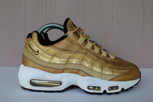 Women's Nike Air Max 95 QS Metallic Gold White Running Shoes Size 7 814914-700 | eBay