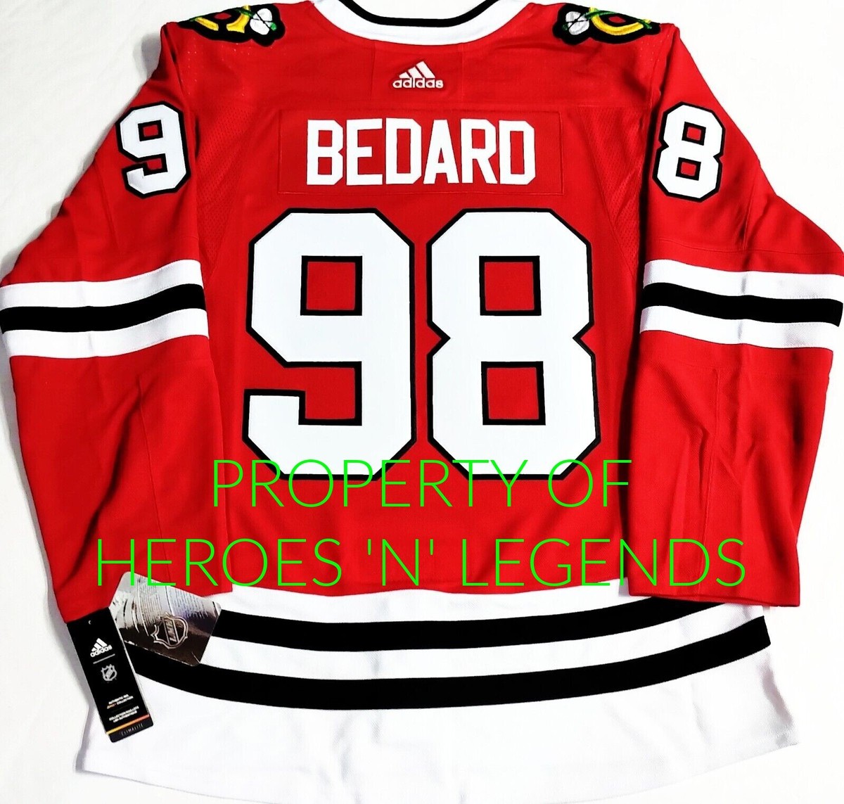 NWT-PRO-50-52-54 CONNOR BEDARD CHICAGO BLACKHAWKS ADIDAS AUTHENTIC