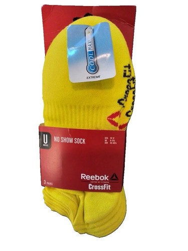 Reebok Crossfit No-Show Cool Max Active Socks 3 Pair Pink White Yellow Blue - Picture 10 of 12