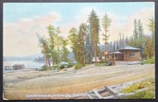 1913 Summer Homes Del Cardo Bay Lake Coeur d’Alene ID Postcard Handwritten