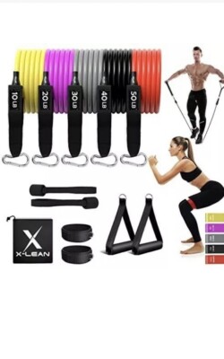 X-Lean Spartan Resistance Bands Workout Set Training Fitness Tubes