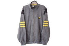 Vintage ADIDAS Track Jacket Full Zip Size XL gray 90s sport 3 stripes windbreake