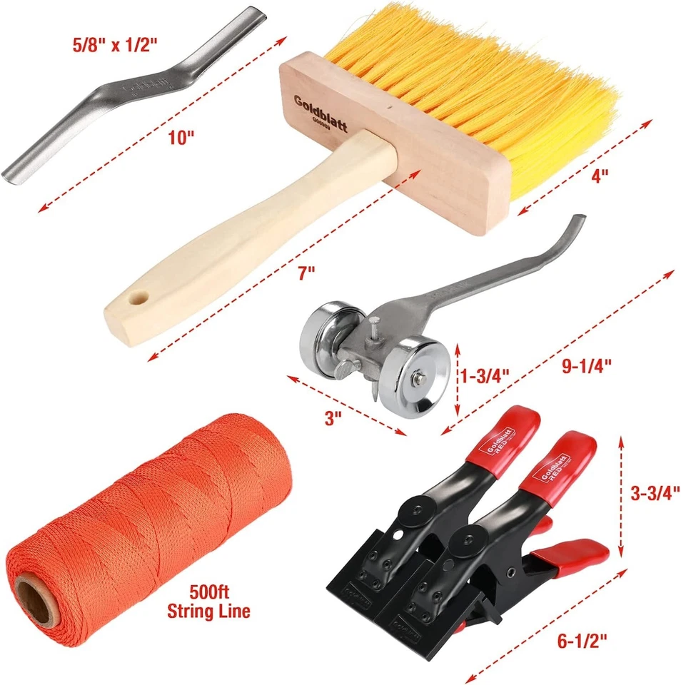 Juego de herramientas manuales de albañilería Goldblatt 12 piezas organizado en bolsa de herramientas ahorro de mano de obra NUEVO Foto 3 de 4