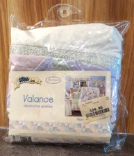 NEW KidsLine HEIRLOOM Valance 13.5x88 Pastel Satin Velvet Patchwork Baby Nursery