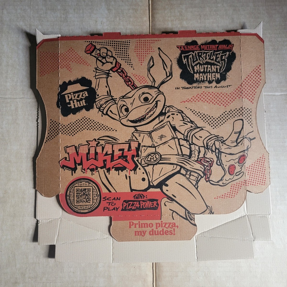 ホワッツ・マイケル　タペストリー Pizza Hut Teenage Mutant Ninja Turtles Mutant Mayhem Mikey Box