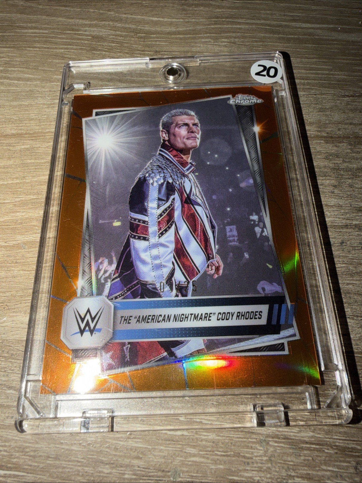2025 Topps Chrome WWE American Nightmare Cody Rhodes Orange 1/25 FIRST PRINT #1