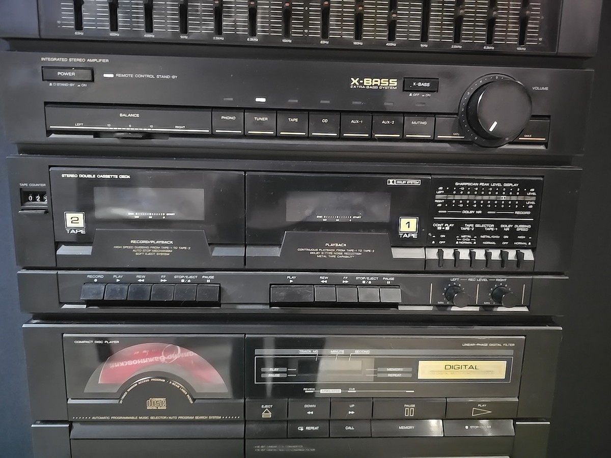 SPCH-7700ト7500セット System Sharp 7700 Rare Vintage Set Cassette Deck+Tuner+CD+