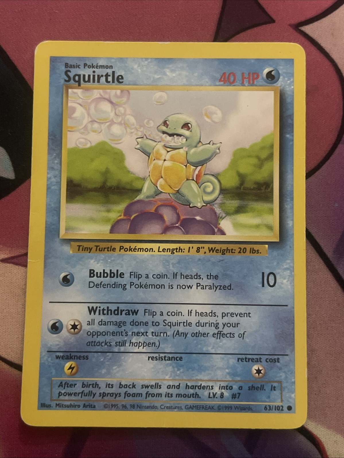Squirtle - 63/102 - Base Set - Pokemon Card - HP