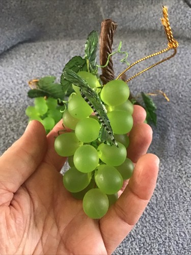 Ramo de uva vintage árbol de Navidad adorno vino decoración MCM verde uvas fruta - Imagen 3 de 13