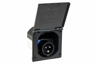 Außensteckdose Schwarz Abdeckung 110x100 220V CEE17 ABL VW T4 T5 California Marc