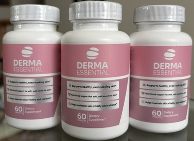 LOT 3 Bottles Derma Essential Capsules Biotin Dietary Supplement Hair Skin Nails