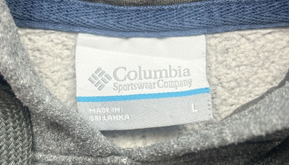COLUMBIA Mens Hoodie Jumper Grey And Red Colourblock Cotton AT02 size Large   - Image 3 of 4
