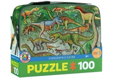 Dinosaurs Lunch Bag & 100 Piece Jigsaw Puzzle Eurographics New