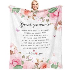 Christmas Great Grandma Gifts Throw Blnaket 60"X50", Xmas Gift for Great Gran...