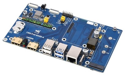 Waveshare Raspberry Pi Compute Module 5 IO Board, PoE, RTC, PWM, Dual-MIPI, M.2