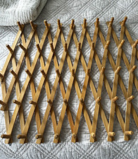 Vintage Wood Accordion Folding Wall Mount Hoo...
