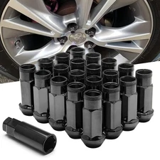 Black 20Pcs M12x1.5mm Extended Steel Open Ended wheel Lug Nuts For Toyota Honda