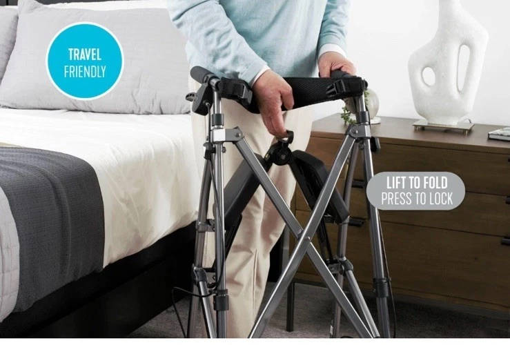 Stander EZ Fold-N-Go Wonder Walker Rollator #4350-RR Regal Rose Micro New Short - Image 4 of 4