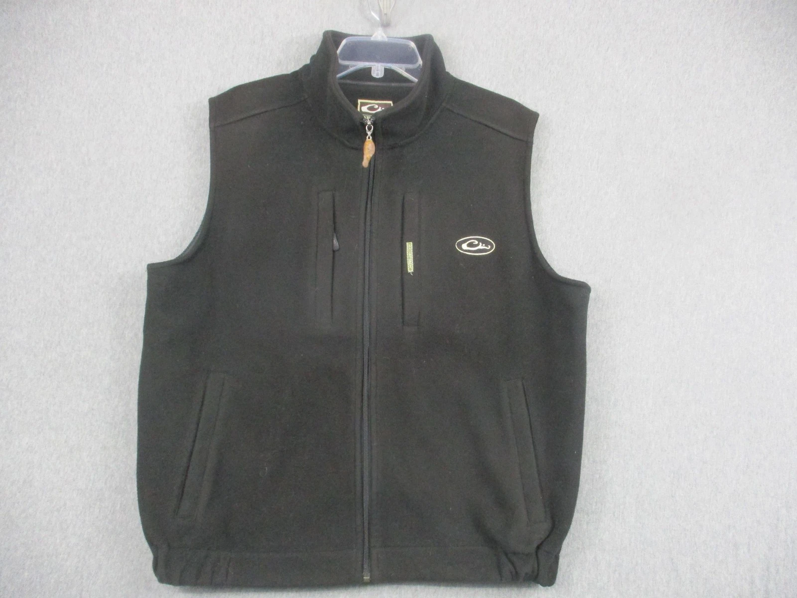 Drake Vest Mens Large Black Fleece Full Zip Magnattach Hunting Pockets Outdoor
