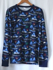 HANNA ANDERSSON Blue Polar Express Adult Pajamas Organic Ctn - Sz XL EXC