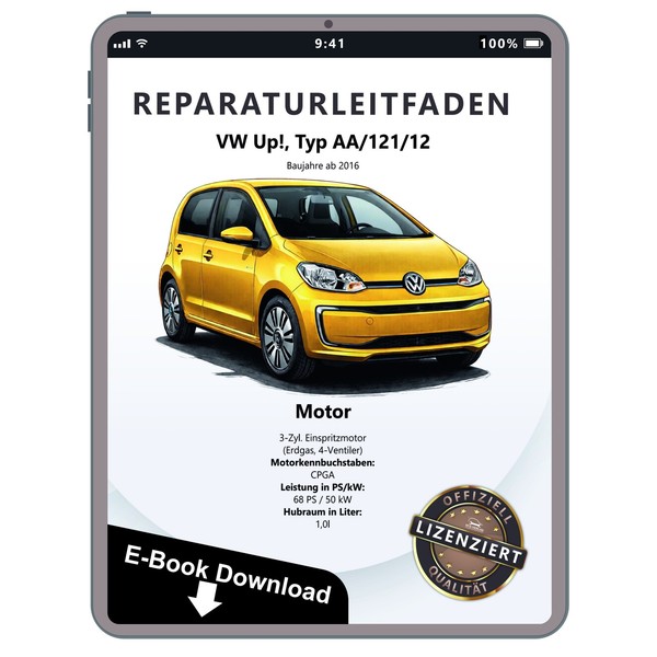 VW Up! AA Ab 2016 3-Zyl. 1,0L Erdgas Benzinmotor 68 PS Reparaturanleitung PDF-image