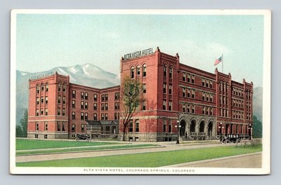 Alta Vista Hotel Colorado Springs CO Phostint Postcard Detroit Publishing