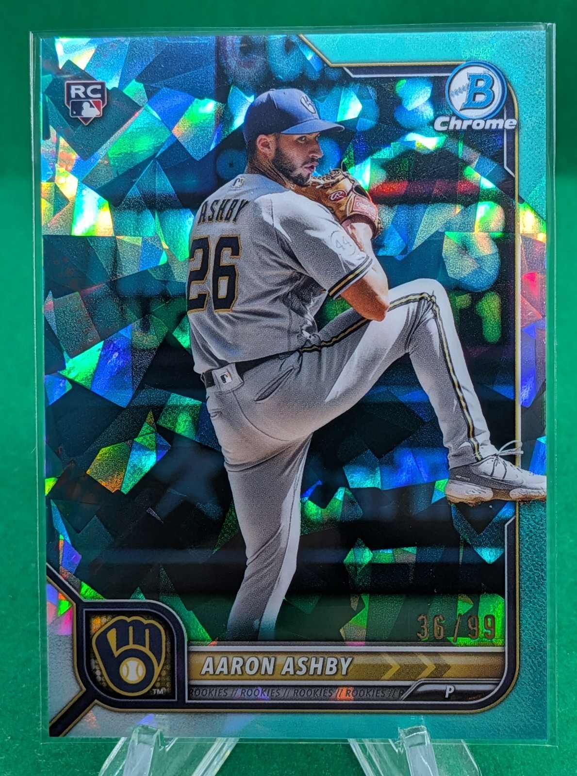 2022 Bowman Chrome Sapphire Edition #33 Aaron Ashby Aqua #/99