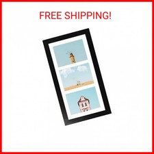 Golden State Art, 7x14 Black Photo Wood Collage Frame with Mat displays 3 4"x6