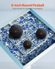 New Ceramic Fire Balls, 4 Inch 12 Pcs Round Fire Stones, ReNewable Lava Rocks In