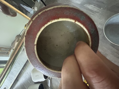Émile Decœur Céramique Sang de Bœuf Vase Coupe Miniature - Imagen 6 de 7