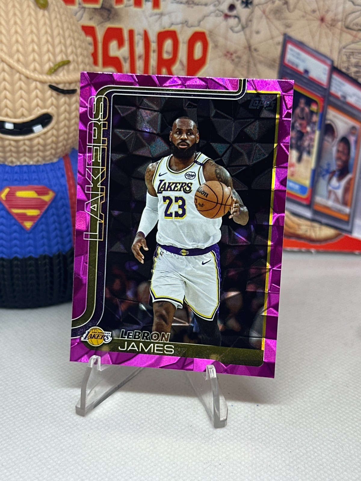 2025-26 Topps Flagship Pink Diamante LeBron James SP Card # 150 Lakers